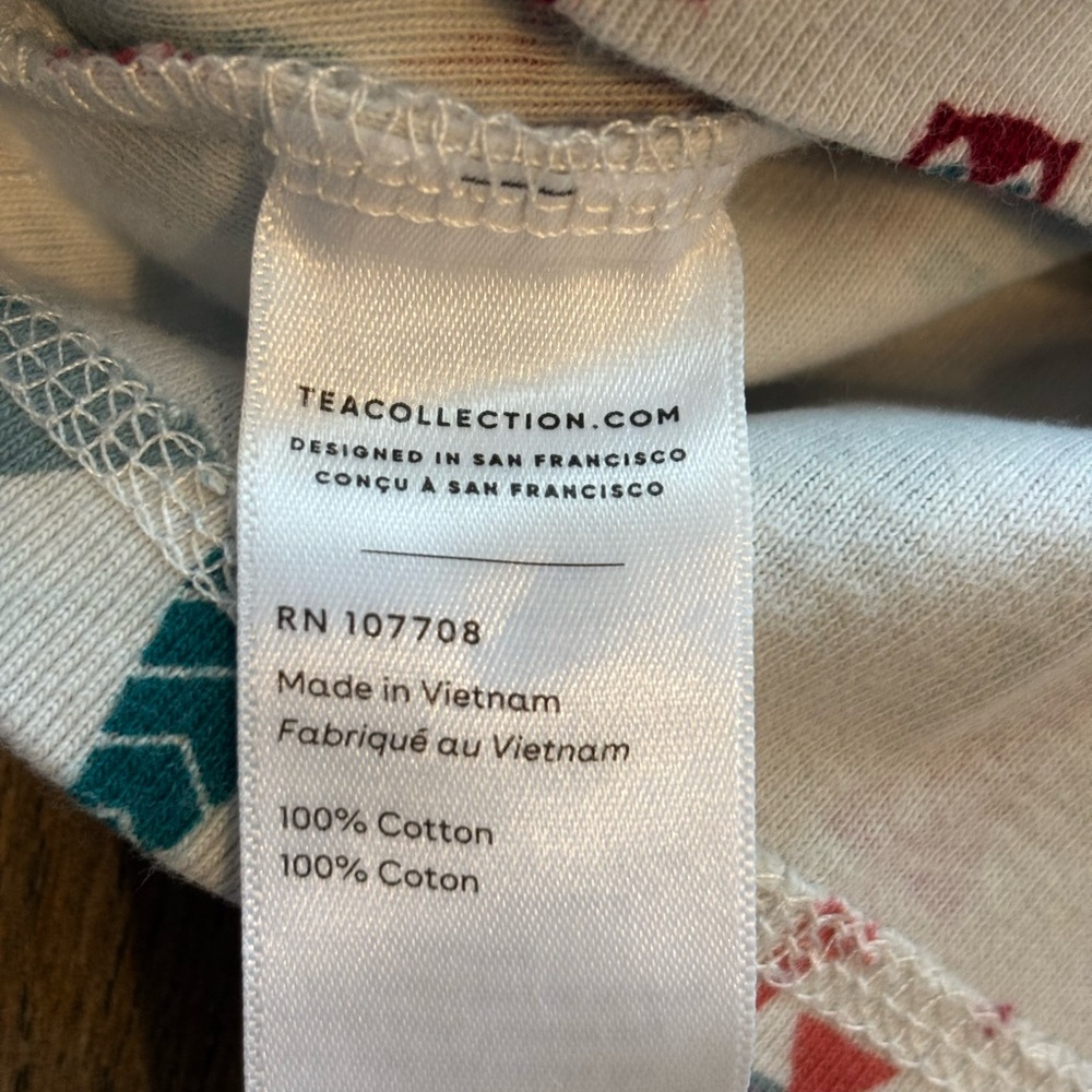 Tea Collection Red and Green Trees 100% Cotton Pajama Set Sz 5 - Picture 4 of 6